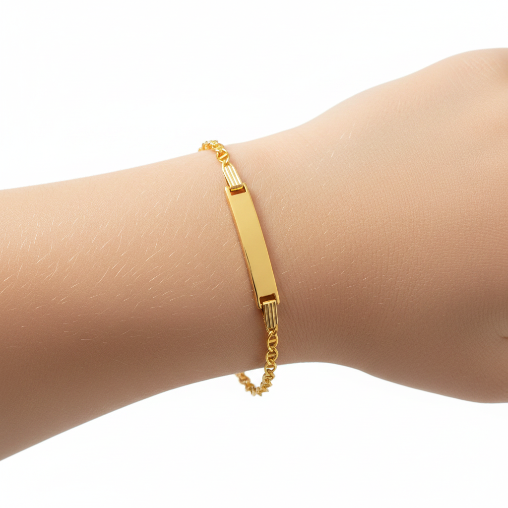 Pulsera Infantil de Oro Amarillo 14K con Eslabones Mariner – 6 Pulgadas