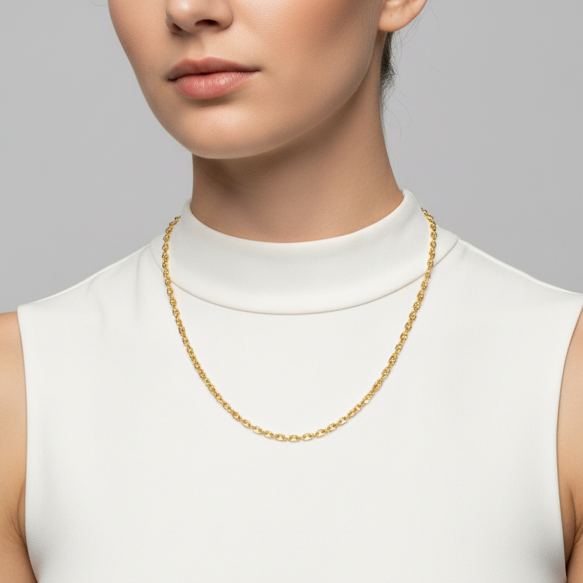 Cadena de Oro Amarillo 18K con Corte Diamantado – 2.6 mm