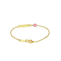 Pulsera de Identificación para Niña con Corazón en Oro Amarillo 14K – 5½ Pulgadas
