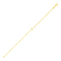 14k Yellow Gold 5 1/2 inch Childrens Bracelet with Cross (1.00 mm)