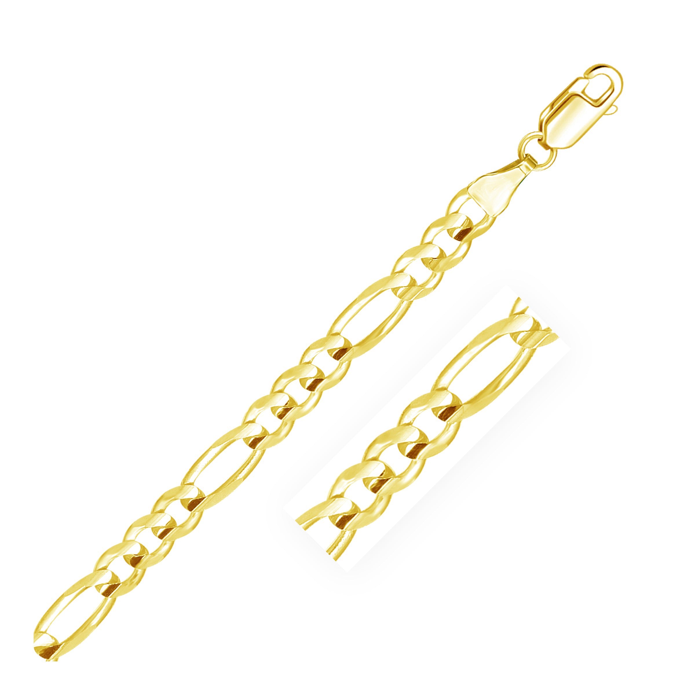 10K Yellow Gold Solid Figaro Chain