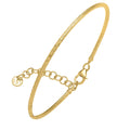 14K Yellow Gold Diamond Cut Stack Bangle Bracelet