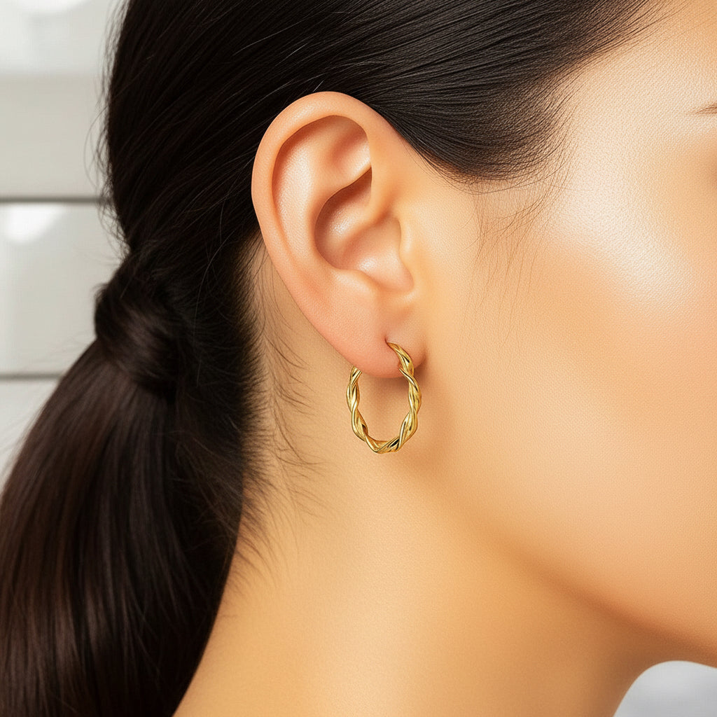 14k Yellow Gold Hoop Earrings (20mm)