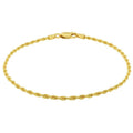 10k Yellow Gold Solid Diamond Cut Rope Bracelet