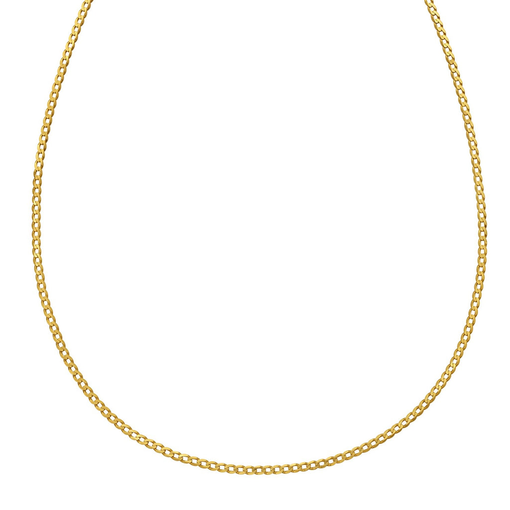 14k Yellow Gold Solid Curb Chain