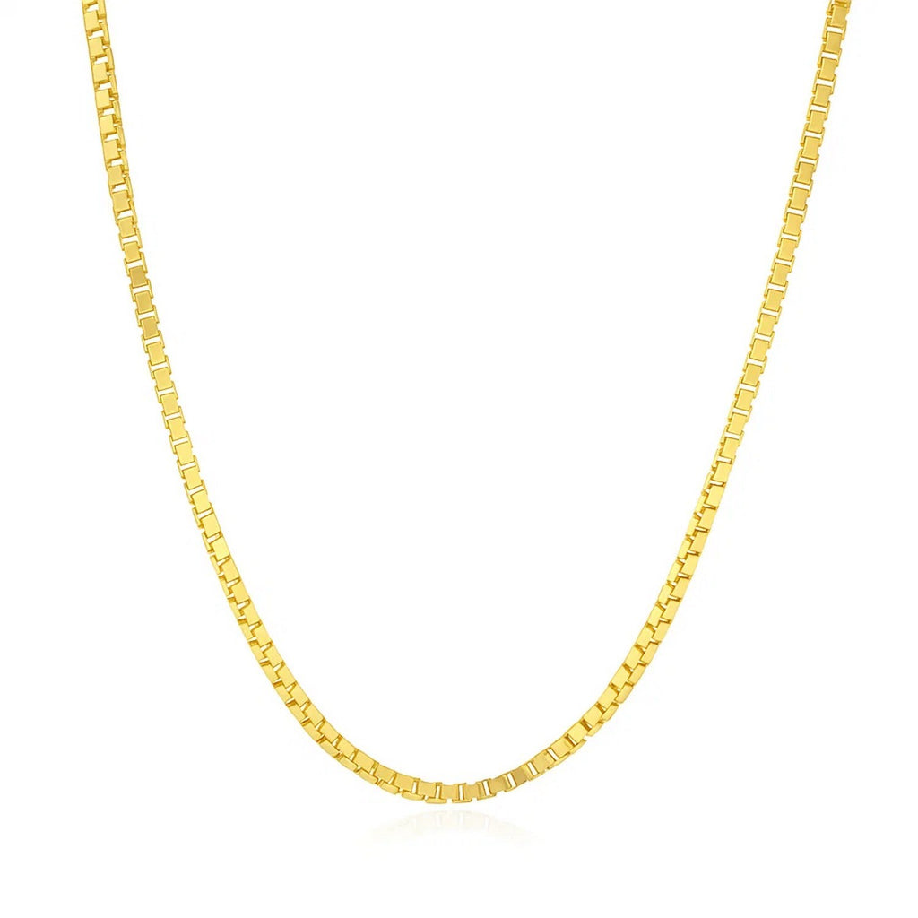 14k Yellow Gold Semi Solid Box Chain