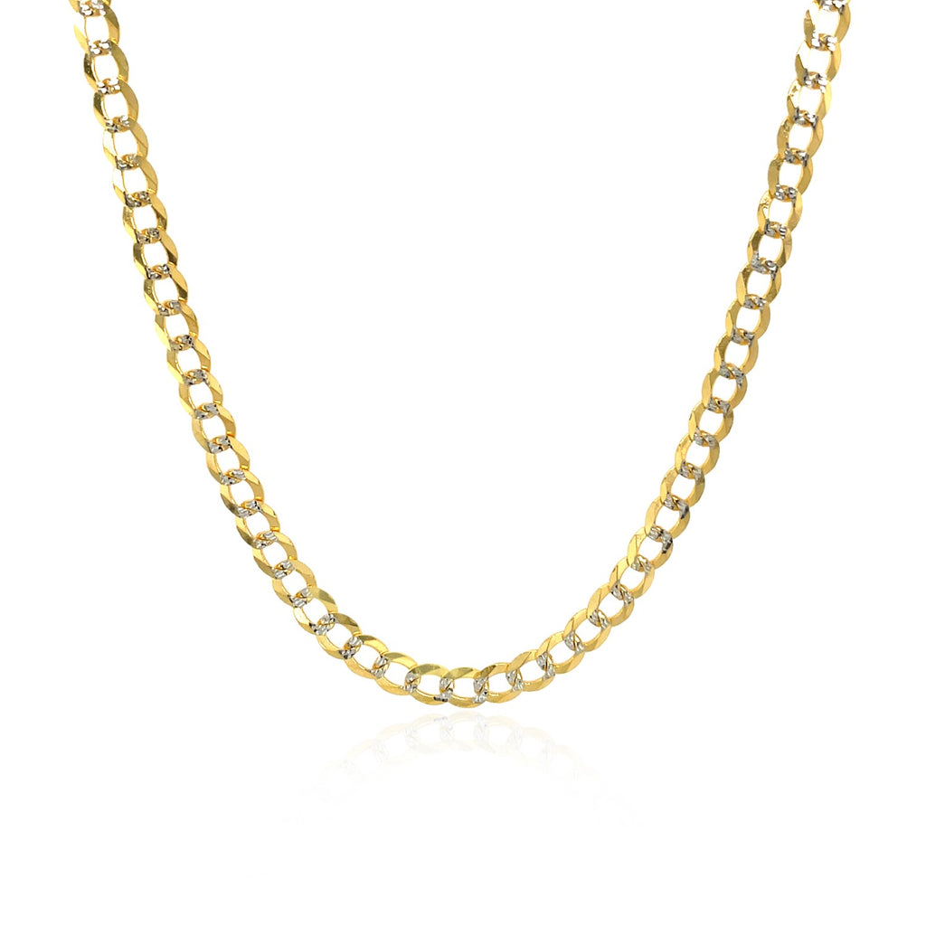 14k Two Tone Gold Pave Curb Chain