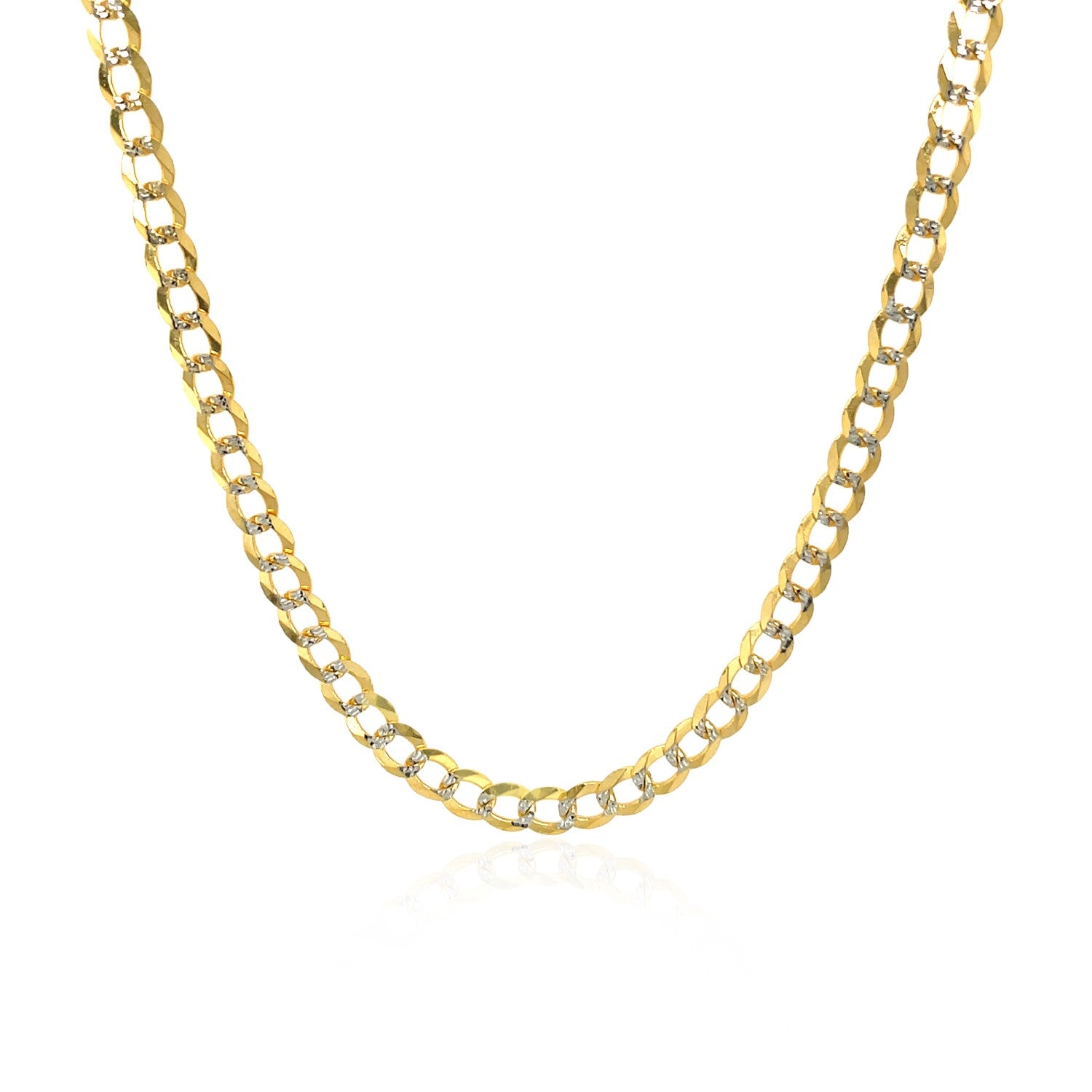 14k Two Tone Gold Pave Curb Chain