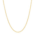 18k Yellow Gold Round Cable Link Chain