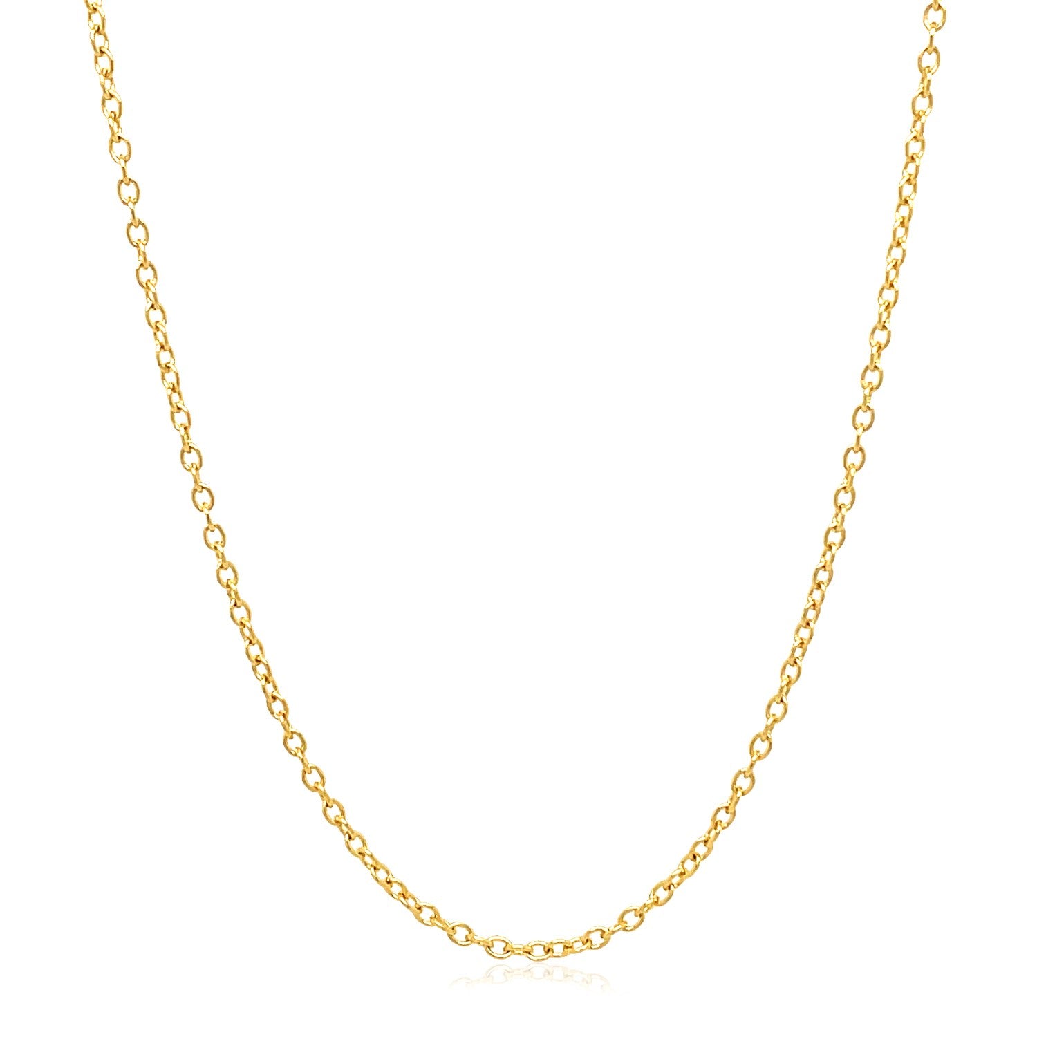 18k Yellow Gold Round Cable Link Chain