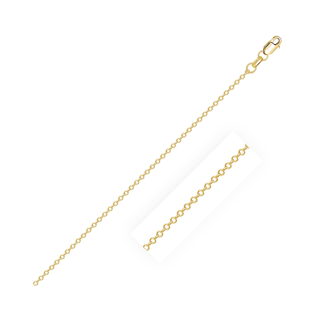 18k Yellow Gold Diamond Cut Cable Link Chain