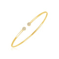 14k Yellow Gold High Polish Diamond Cluster Bangle