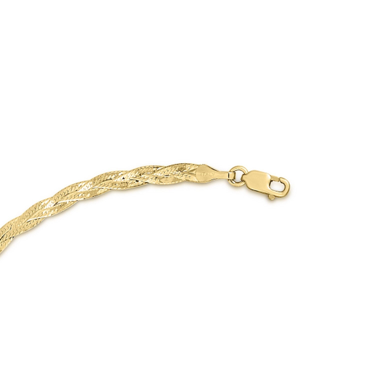 14k Yellow Gold Braided Herringbone Chain