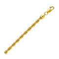 10K Yellow Gold Hollow Diamond Cut Rope Chain