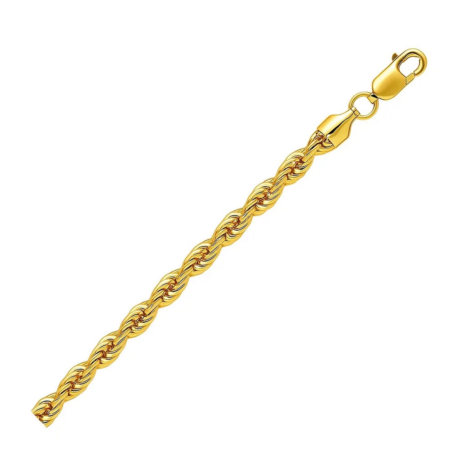 10K Yellow Gold Hollow Diamond Cut Rope Chain