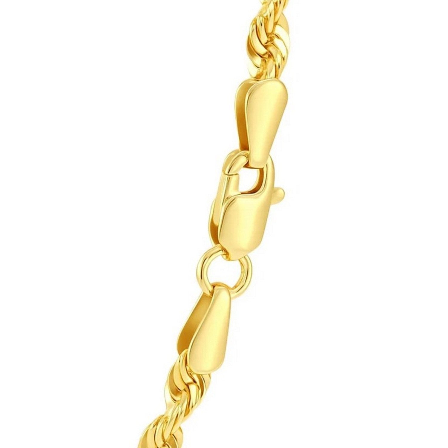 10K Yellow Gold Hollow Diamond Cut Rope Chain