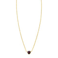 14K Yellow Gold Garnet Heart Necklace