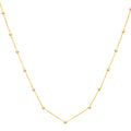 Textured Saturn Bead Necklace in 14K Yellow Gold