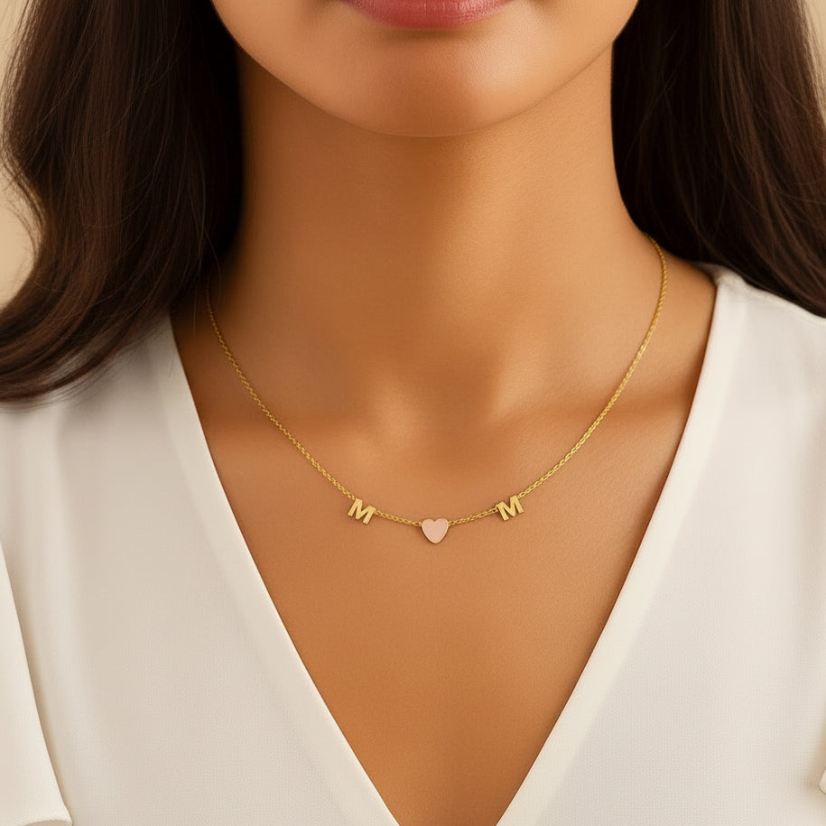 14k Yellow and Rose Gold Mom Necklace