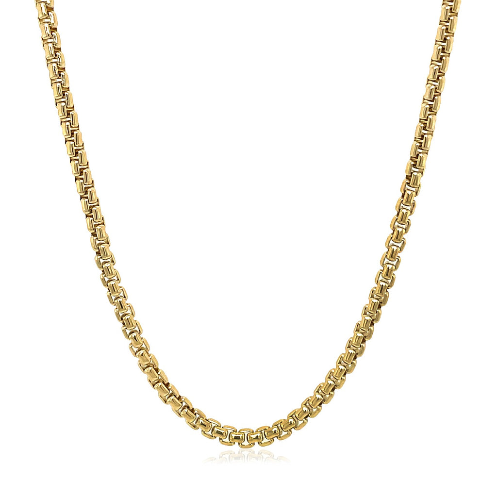 14k Yellow Gold Solid Round Box Chain