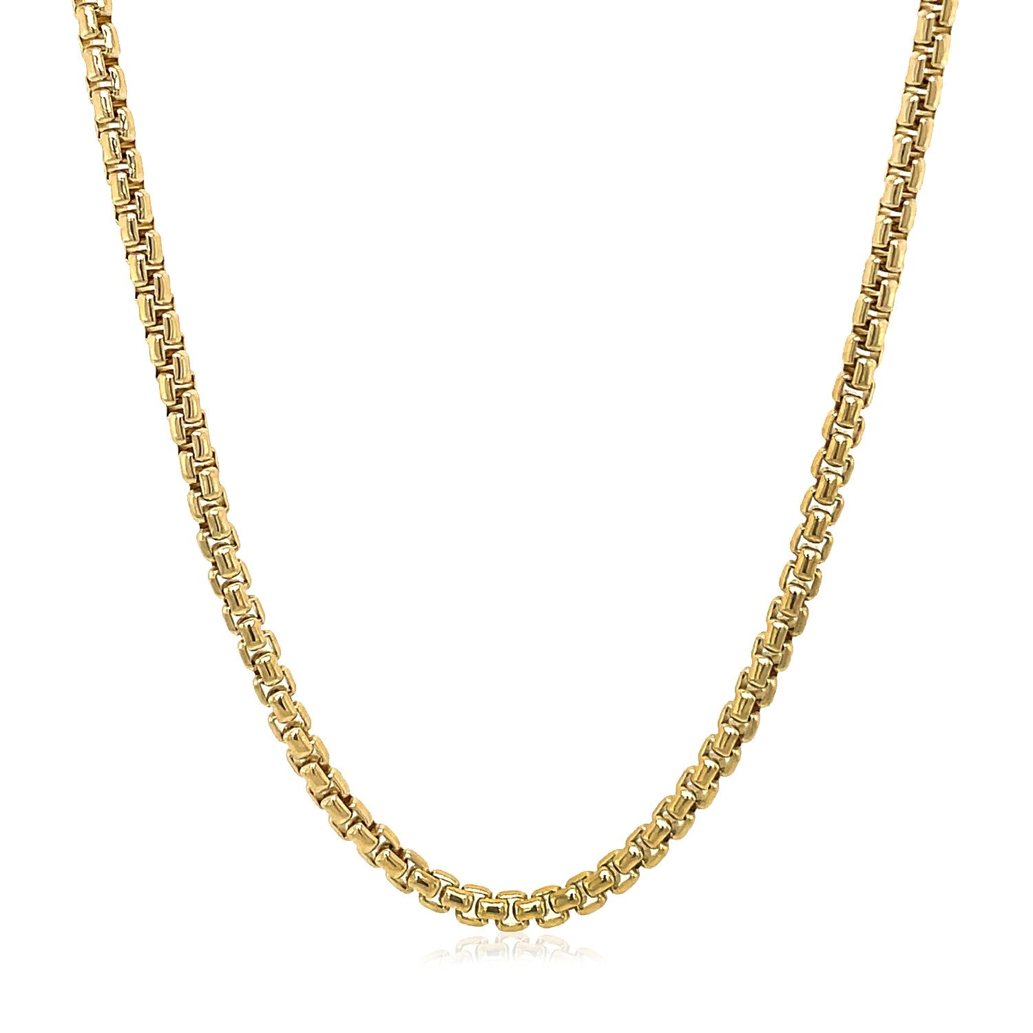 14k Yellow Gold Solid Round Box Chain