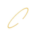 14k Yellow Gold High Polish Bead Cuff Bangle
