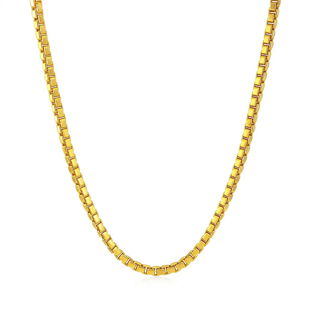 14k Yellow Gold Semi Solid Box Chain
