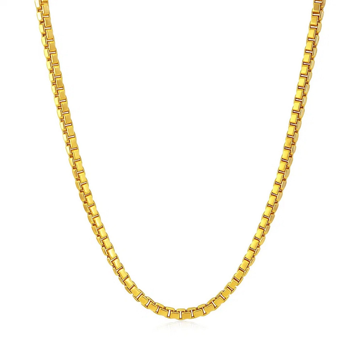 14k Yellow Gold Semi Solid Box Chain
