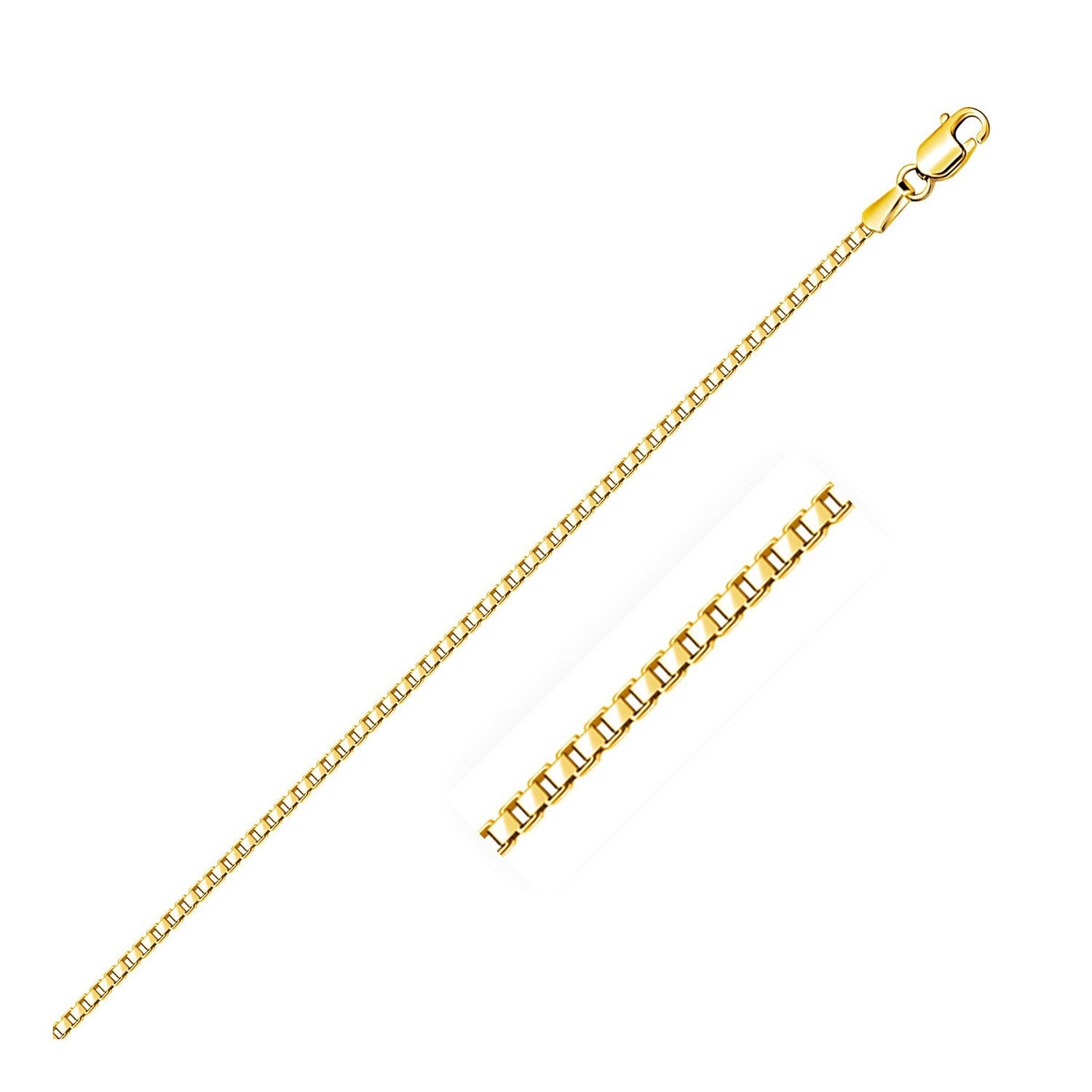 14k Yellow Gold Semi Solid Box Chain