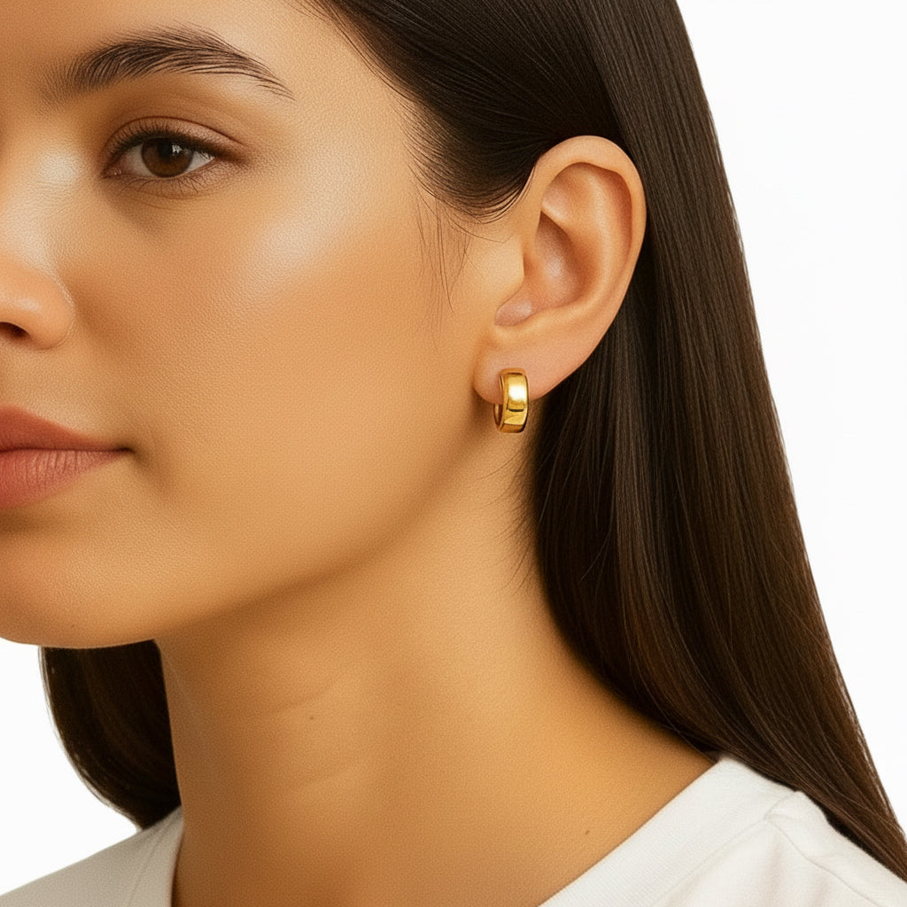 10k Yellow Gold Snuggable Hoop Earrings