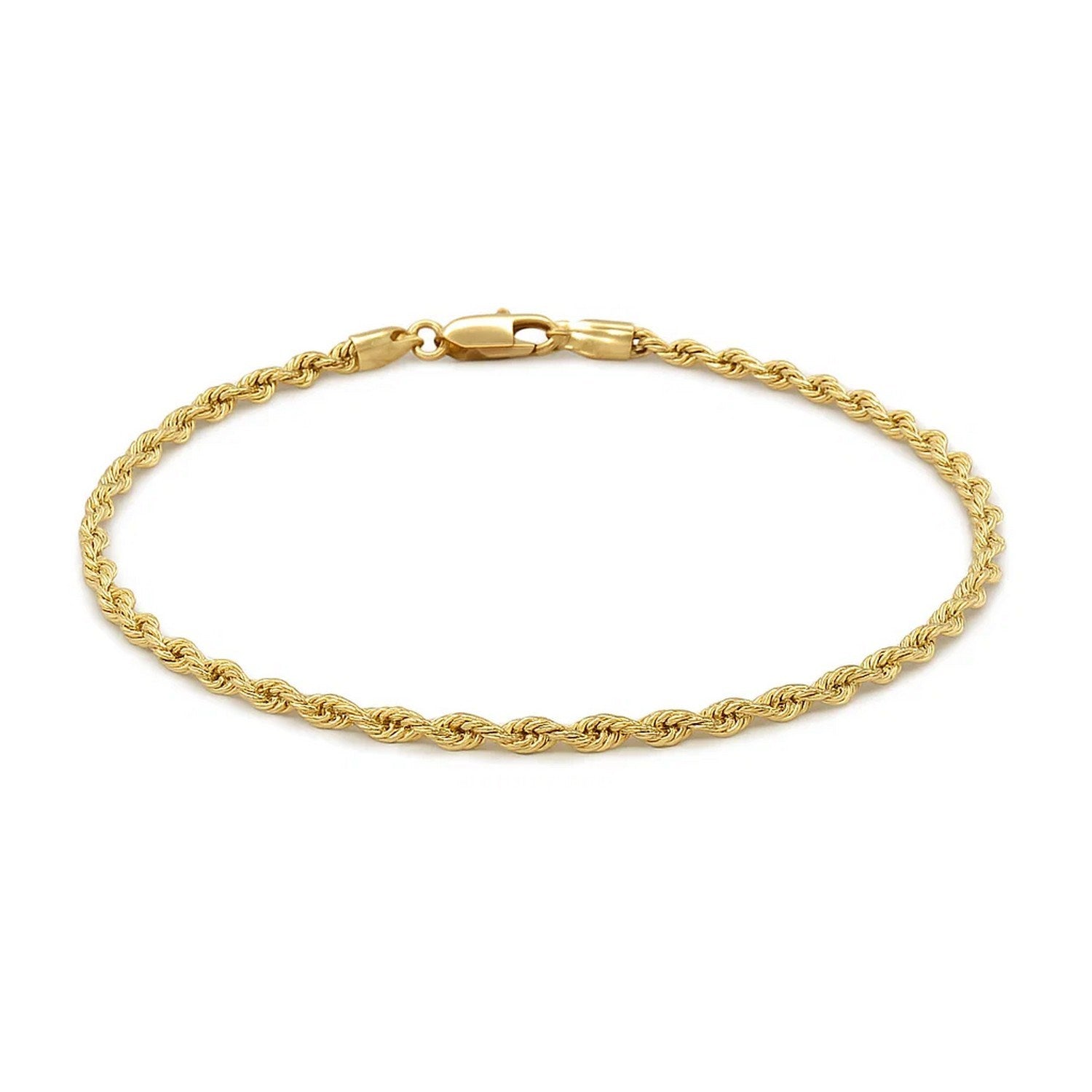 10k Yellow Gold Solid Diamond Cut Rope Bracelet