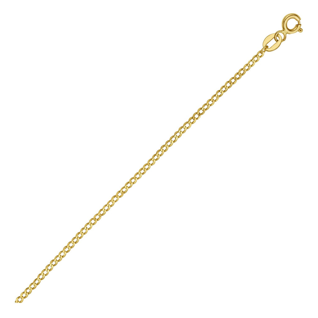 14k Yellow Gold Solid Curb Chain