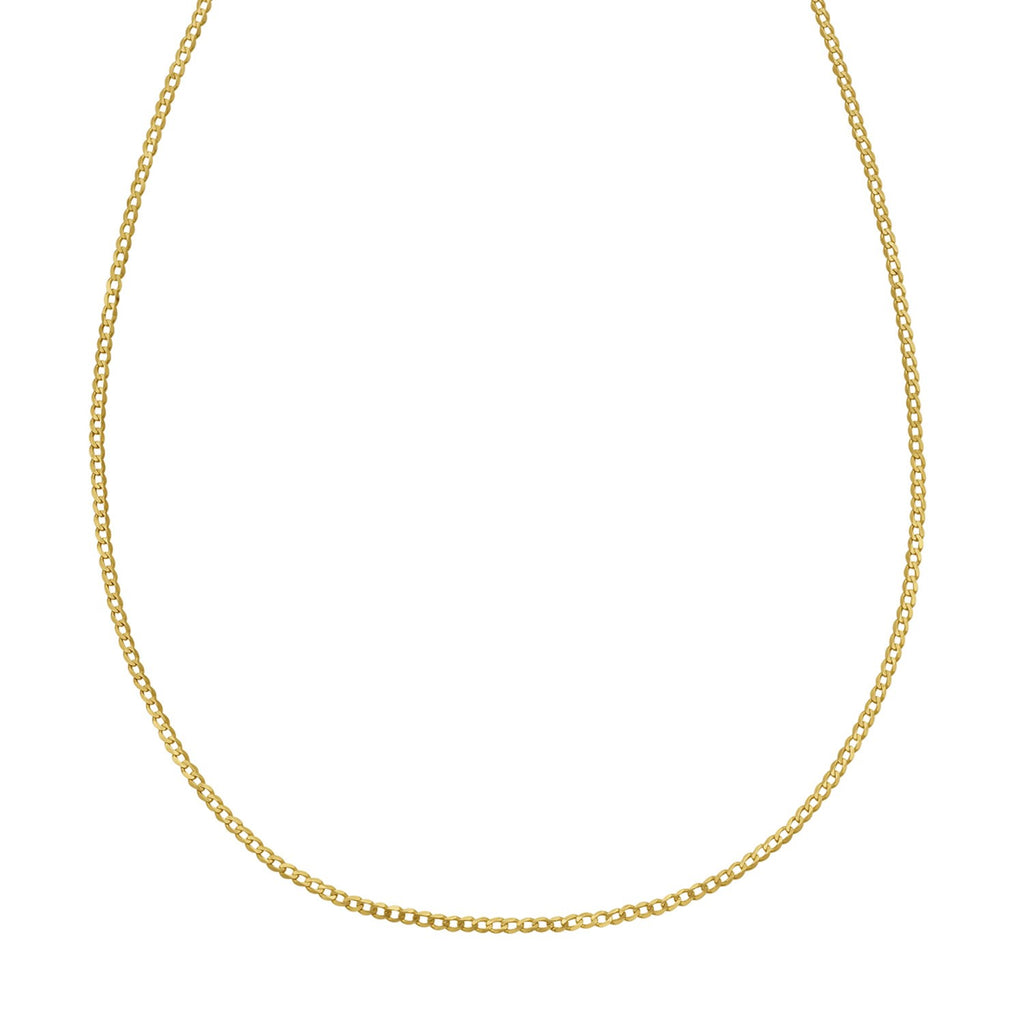 14k Yellow Gold Solid Curb Chain