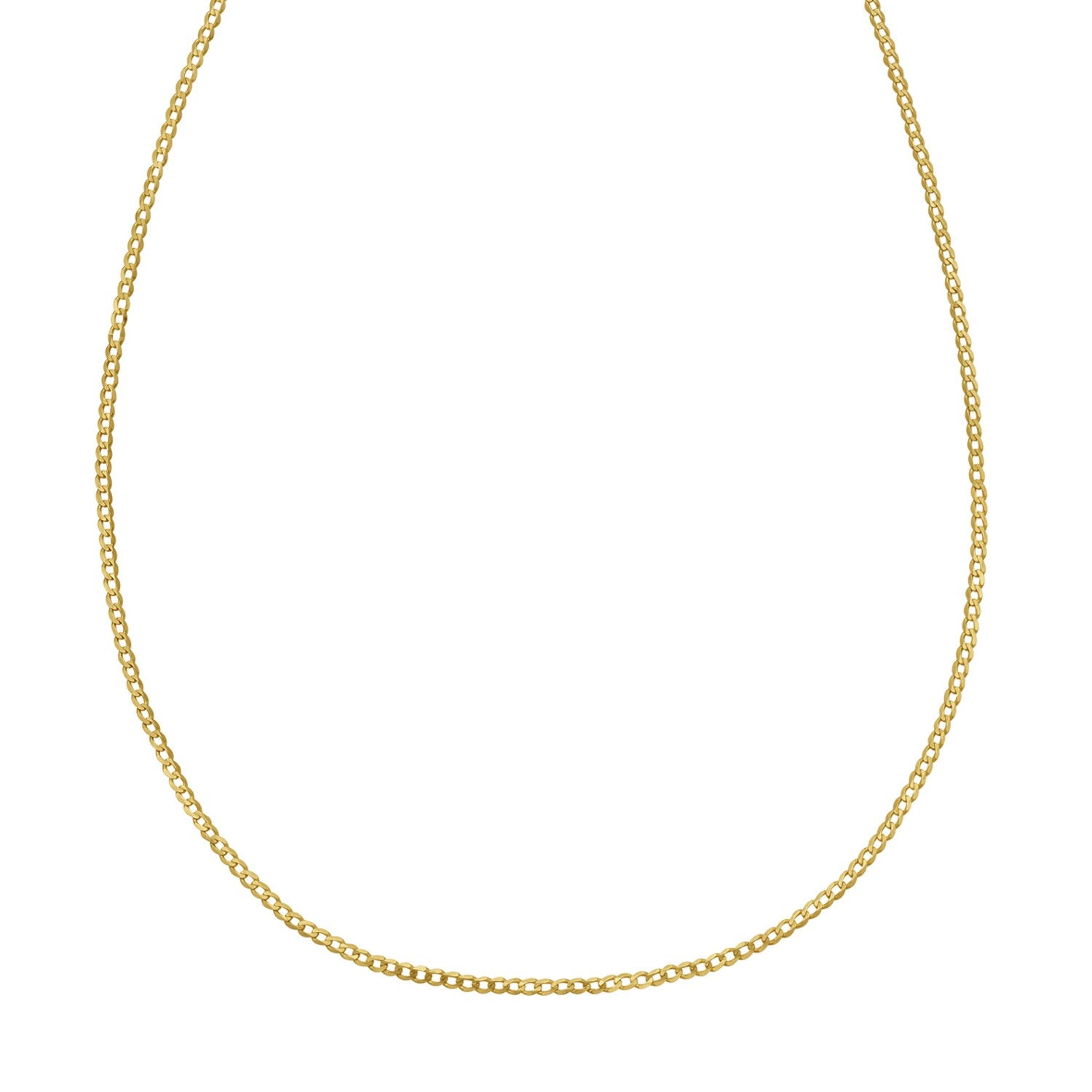 14k Yellow Gold Solid Curb Chain