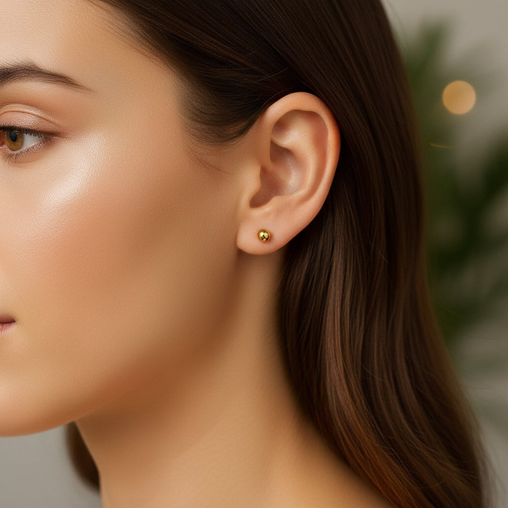10k Yellow Gold Ball Style Stud Earrings