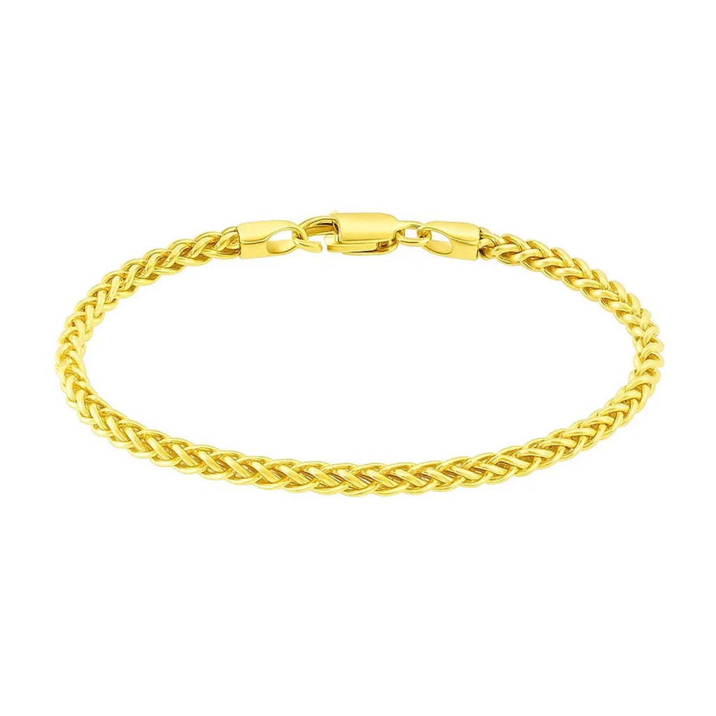 14k Yellow Gold Light Weight Wheat Bracelet