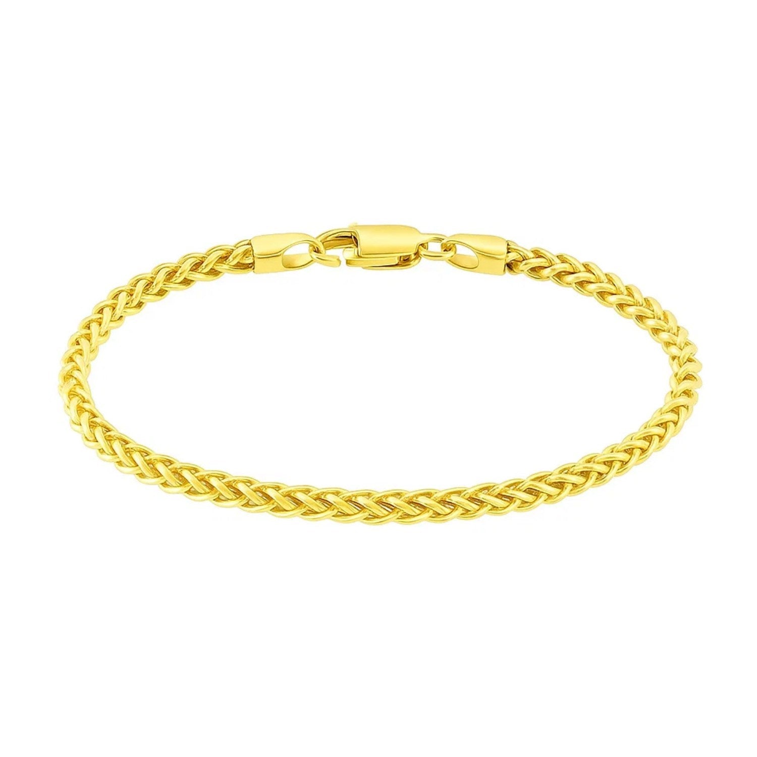 14k Yellow Gold Light Weight Wheat Bracelet