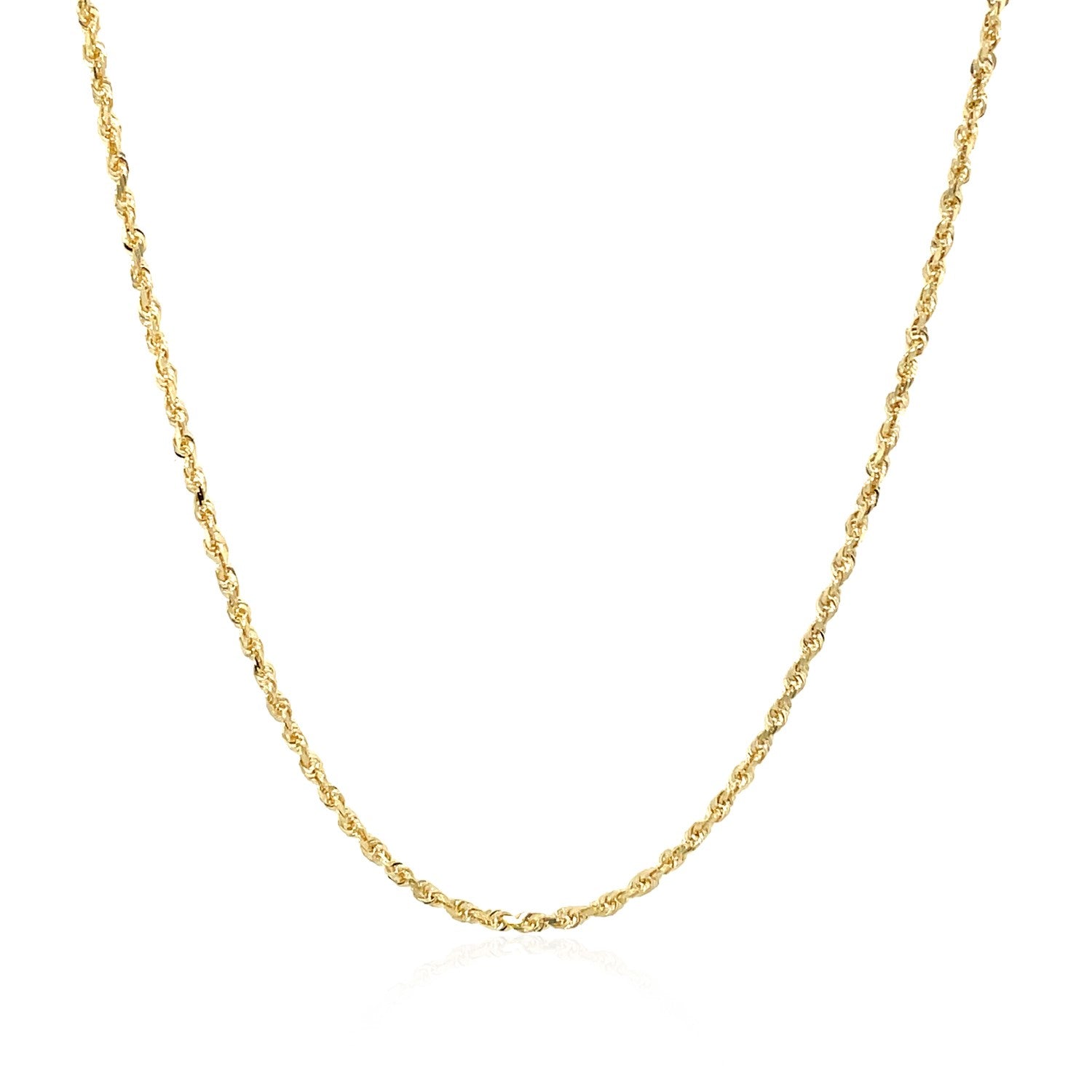 10k Yellow Gold Solid Diamond Cut Rope Chain