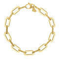 14k Yellow Gold Diamante Paperclip Chain Bracelet