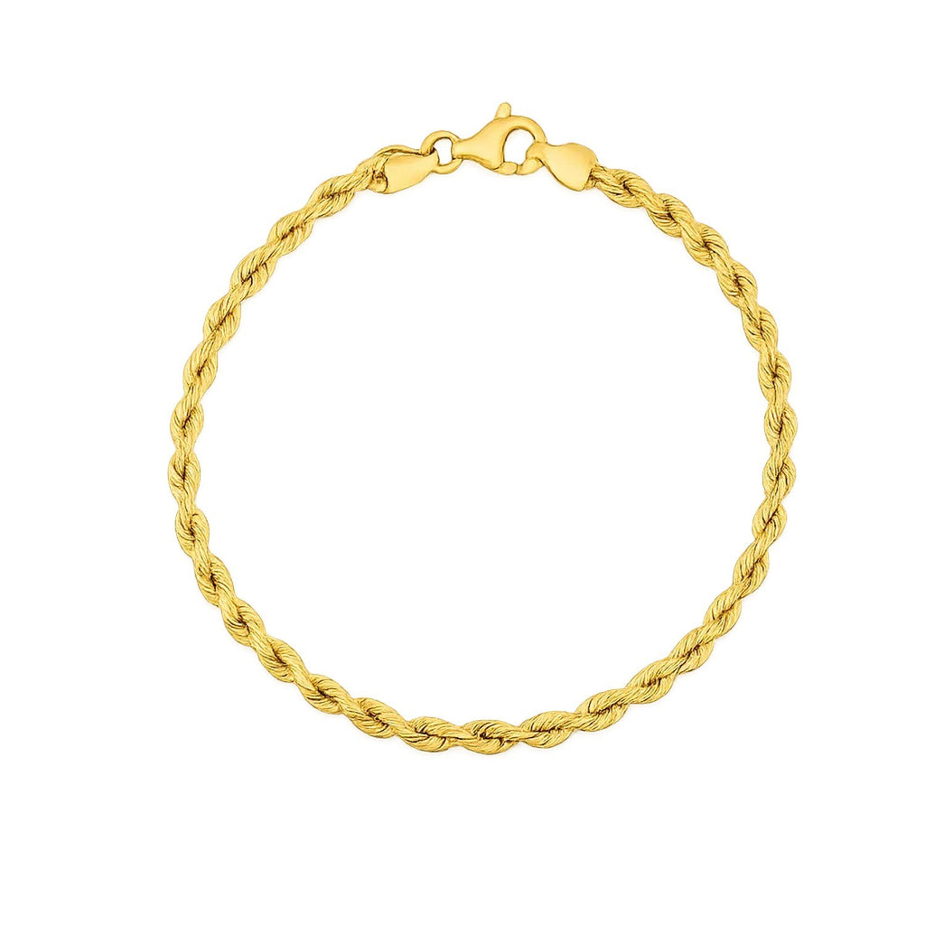 Silk Rope Chain Bracelet in 14k Yellow Gold