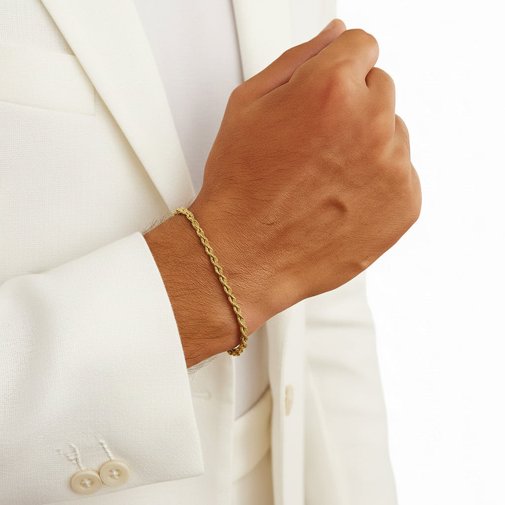 Silk Rope Chain Bracelet in 14k Yellow Gold