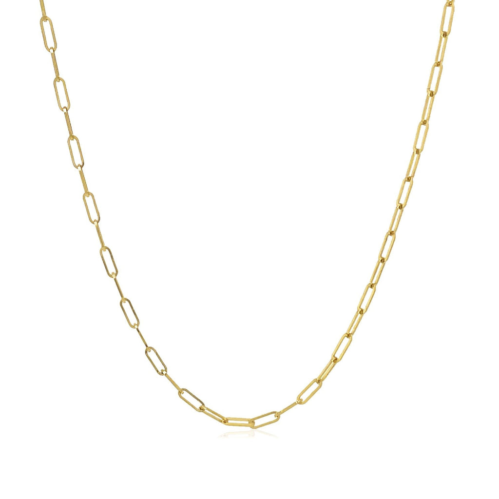18K Yellow Gold Fine Paperclip Chain