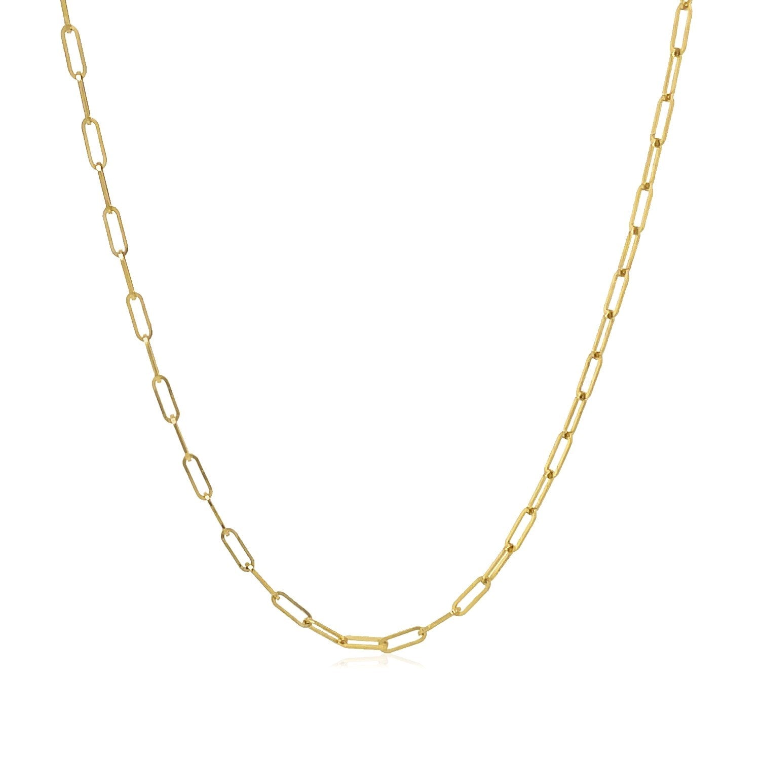 18K Yellow Gold Fine Paperclip Chain