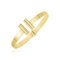 14k Yellow Gold High Polish Bar Cuff Bangle
