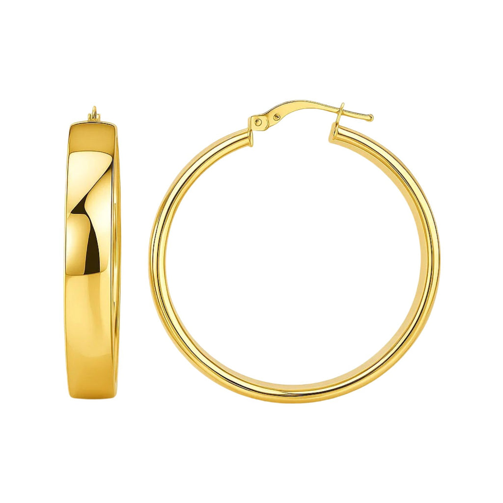 14k Yellow Gold Wedding Band Hoops