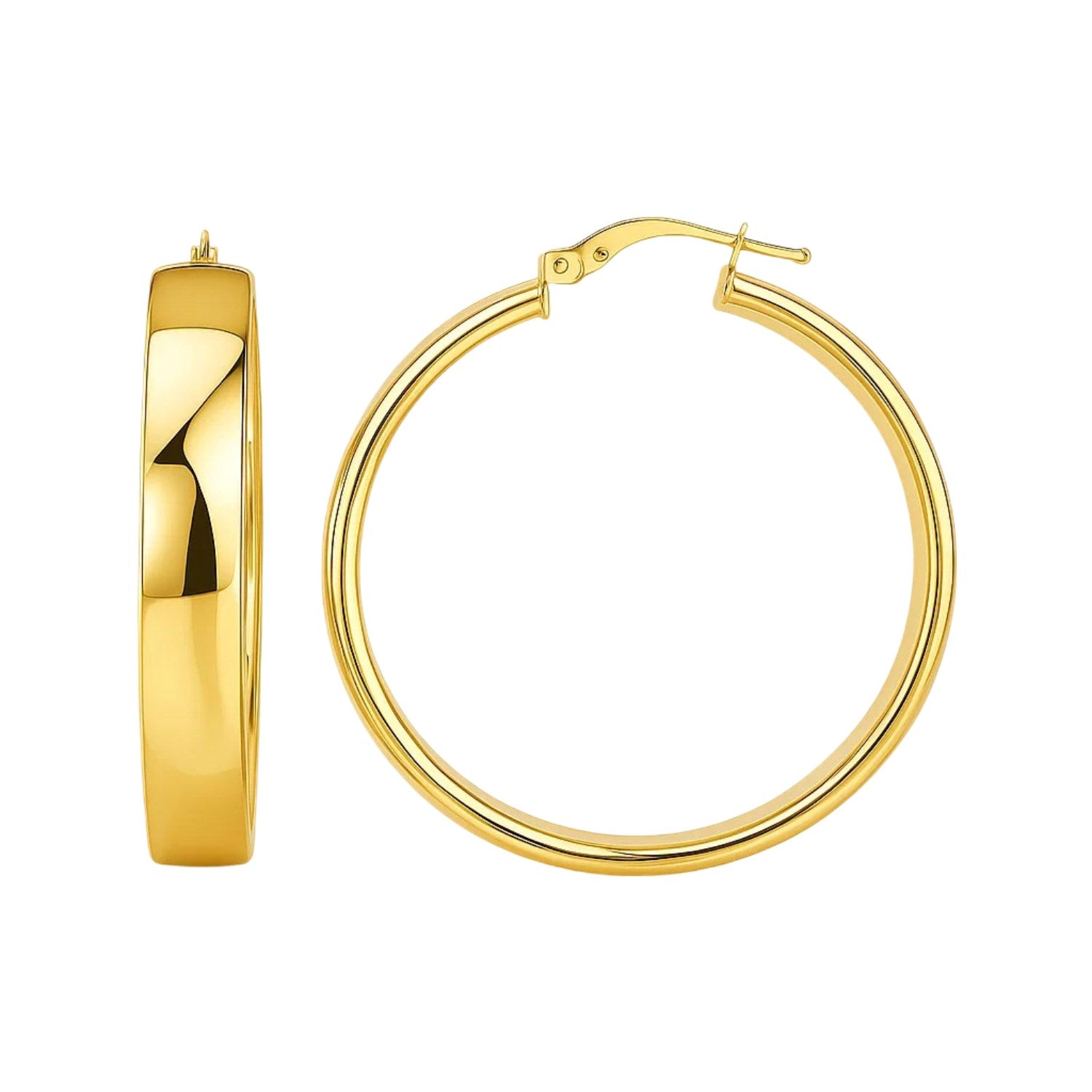 14k Yellow Gold Wedding Band Hoops