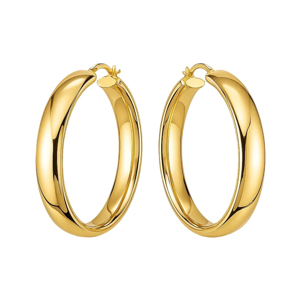 14k Yellow Gold Wedding Band Hoops
