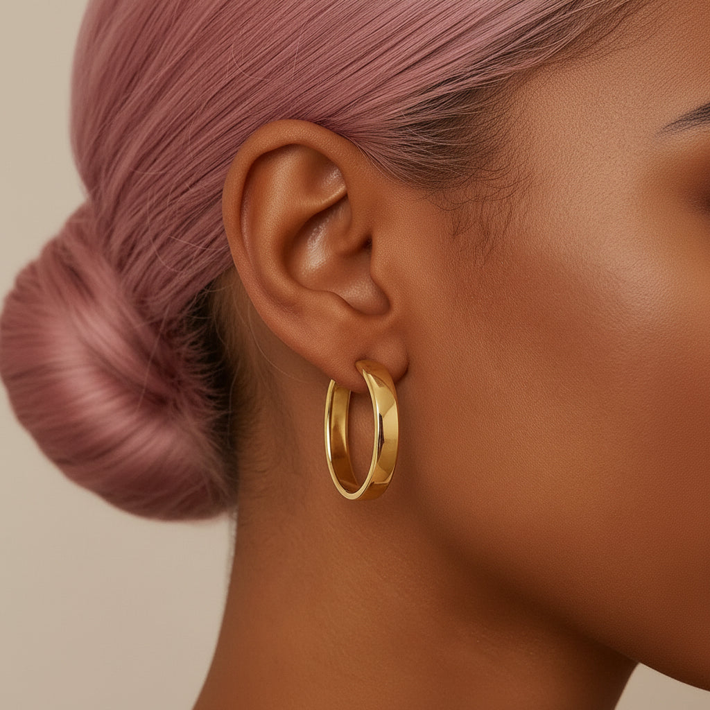 14k Yellow Gold Wedding Band Hoops
