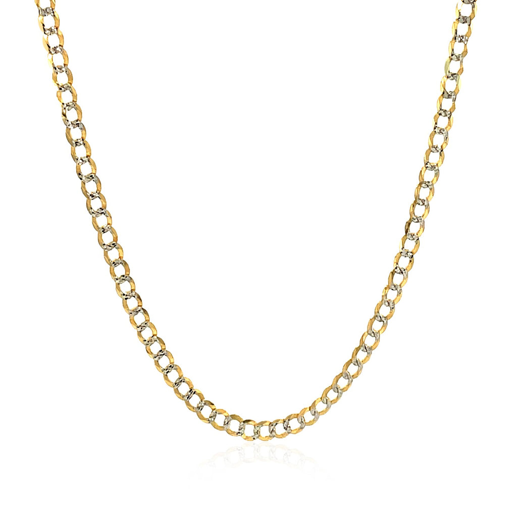 14k Two Tone Gold Pave Curb Chain