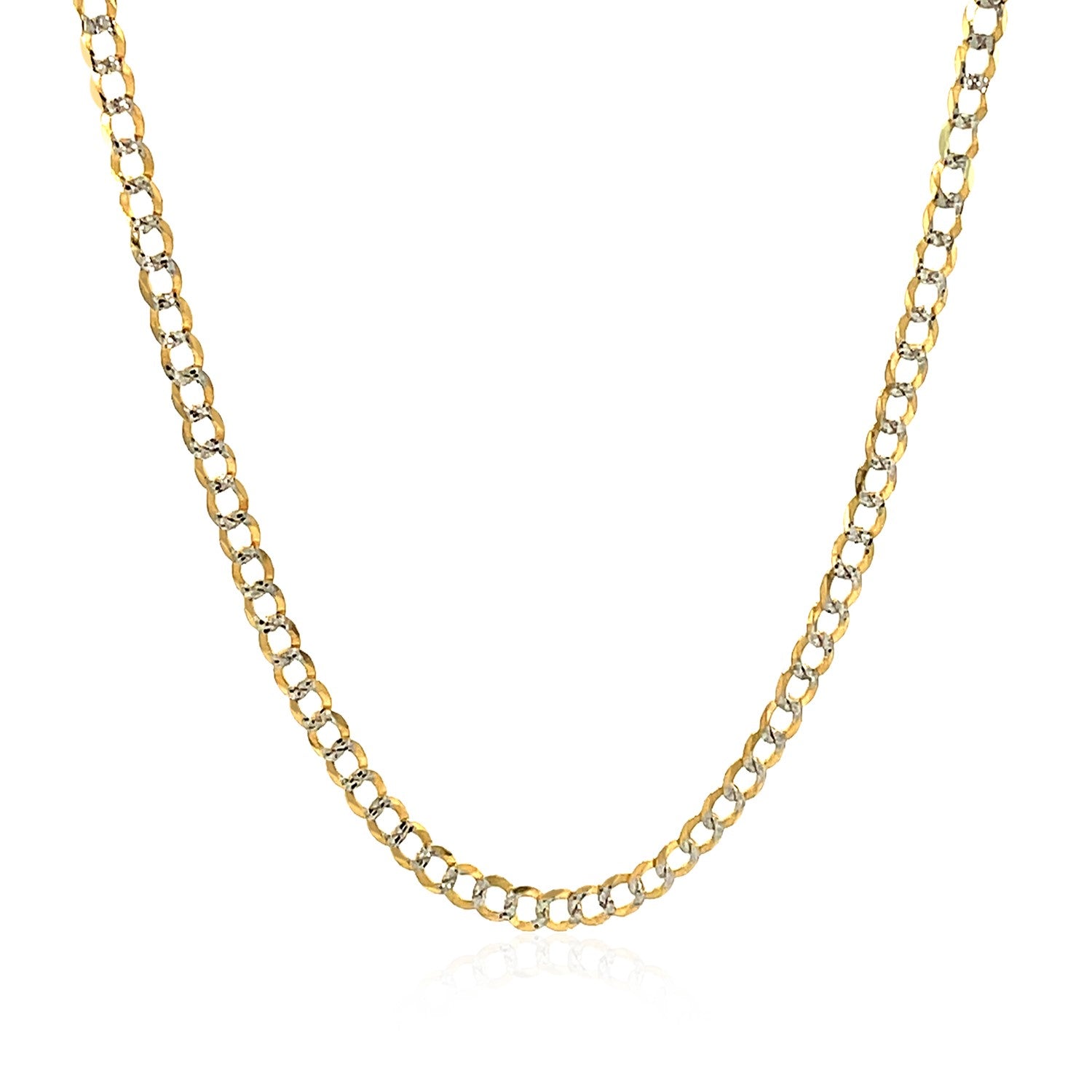 14k Two Tone Gold Pave Curb Chain